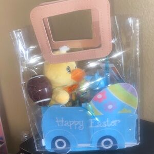 Easter Gift Bag with Duck Toy and Eggs